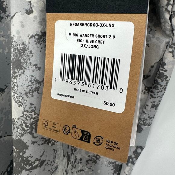 The North Face Big & Tall Wander Shorts‎ 2.0 Flash Dry Grey Logo Men's 3X Long - Picture 5 of 9